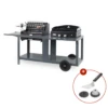 Barbecue Mendy + Plancha Baia 260 Le Marquier Sur Chariot Mixte Ardoise