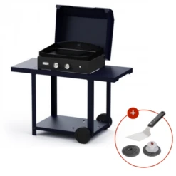 Plancha à Gaz Le Marquier Vintage Pure 260 + Chariot - Bleu Céleste