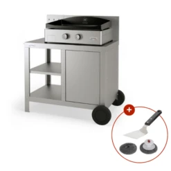 Plancha à Gaz Le Marquier Signature Allure 260 Inox + Desserte Inox