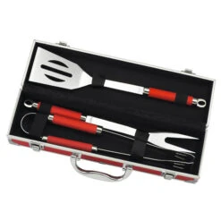 Malette 3 Ustensiles Pour Barbecue Ou Plancha Le Marquier - Rouge