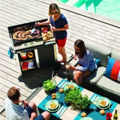 Plancha à Gaz Le Marquier Signature Allure 260 Duo + Desserte -Art du Grill allure 260 desserte ambiance min