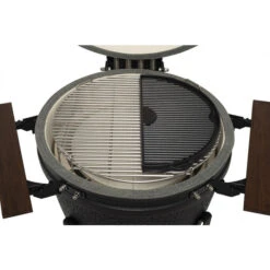 Plaque En Fonte Réversible Demi-lune Pour Kamado The Bastard Large -Art du Grill bb554 plaque fonte demi lune kamado the bastard large ambiance