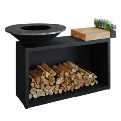 Nouveaux produits -Art du Grill brasero plancha ofyr island black bois 85