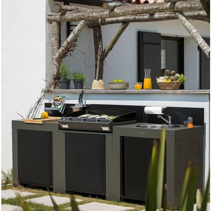 Cuisine D'extérieur ENO Modulo Acier Pour Plancha - 3 Modules 1 Cuisine D'extérieur ENO Modulo Acier Pour Plancha - 3 Modules