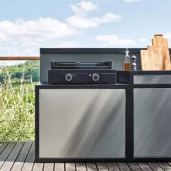 Cuisine D'extérieur Forge Adour 3 Modules + Plancha à Gaz Modern 60 Acier Noir -Art du Grill cuisine modulable forge adour plancha modern e 60 a 1 1