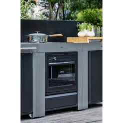 Cuisine D'extérieur ENO Modulo Acier Pour Plancha - 3 Modules Avec Cuisinière Et Desserte Félix -Art du Grill cuisine modulo 3 cuisiniere desserte felix 2
