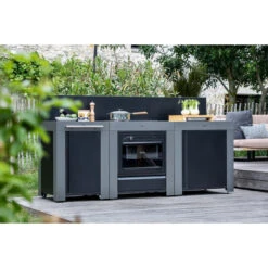 Cuisine D'extérieur ENO Modulo Acier Pour Plancha - 3 Modules Avec Cuisinière Et Desserte Félix -Art du Grill cuisine modulo 3 cuisiniere desserte felix 6
