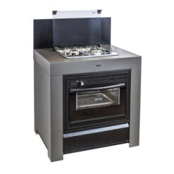 Modulo Cuisinière Four Et Plaque - Gris Acier - Cuisine D'extérieur ENO -Art du Grill mod7005 1 cuisine exterieur modulo combine gris cargo eno