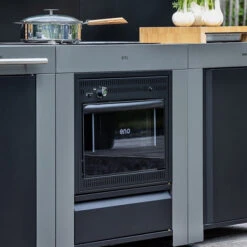 Modulo Cuisinière Four Et Plaque - Gris Acier - Cuisine D'extérieur ENO -Art du Grill mod7005 cuisiniere modulo gris cuisine exterieur eno ambiance 3