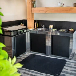 Modulo Evier - Coloris Inox Et Noir - Pour Cuisine D'extérieur ENO 16 Modulo Evier - Coloris Inox Et Noir - Pour Cuisine D'extérieur ENO -Art du Grill modulo inox noir plancha cuisine exterieur eno ambiance 3 min 2