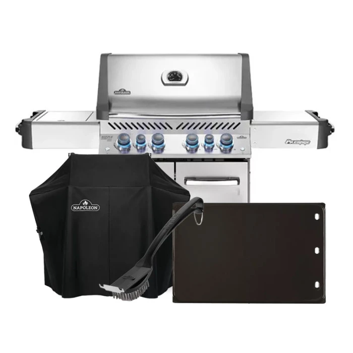 Pack Barbecue à Gaz Napoleon PRESTIGE P500 Inox + Housse + Plancha Et Brosse 1 Pack Barbecue à Gaz Napoleon PRESTIGE P500 Inox + Housse + Plancha Et Brosse