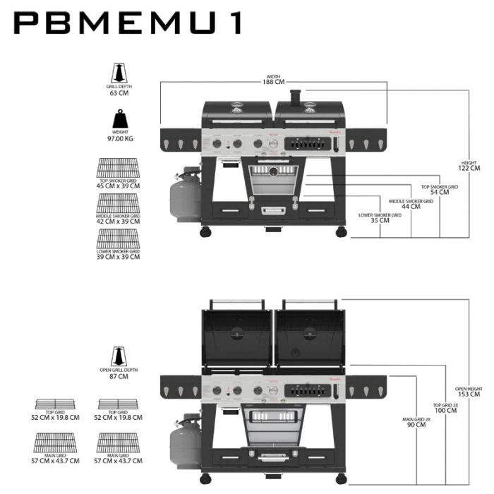 Barbecue Pit Boss MEMPHIS ULTIMATE Mixte Gaz, Charbon Et Fumoir électrique 2 Barbecue Pit Boss MEMPHIS ULTIMATE Mixte Gaz, Charbon Et Fumoir électrique – Image 2