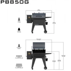 Pack Barbecue Pit Boss Navigator 850 + Housse + 3 Sacs Pellets + Pierre à Pizza -Art du Grill pit boss dimensions navigator 850 min 1