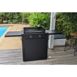 Pack Plancha électrique Forge Adour MODERN 60 Acier Noir + Chariot -Art du Grill plancha forge adour modern 60 acier sur chariot 2 3