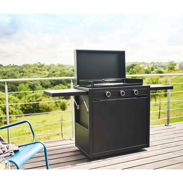 Pack Plancha à Gaz Forge Adour MODERN 75 Acier Noir + Chariot 3 Pack Plancha à Gaz Forge Adour MODERN 75 Acier Noir + Chariot – Image 3