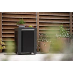 Cuisine D'extérieur ENO Modulo Acier Pour Plancha - 3 Modules Avec Cuisinière Et Desserte Félix -Art du Grill pmap06070 a2 desserte carree felix ferme gris eno reduit min 1