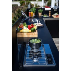 Modulo Table De Cuisson Master 2 Brûleurs - Coloris Inox Et Noir - Pour Cuisine D'extérieur ENO -Art du Grill pmod8506 a1 modulo master noir et inox eno melanie chaigneau min
