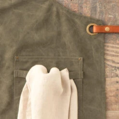 Tablier Barbecue Toile Coton Vintage Alaskan Maker 325 - Vert Olive -Art du Grill tablier alaskan maker 325 vert olive 3